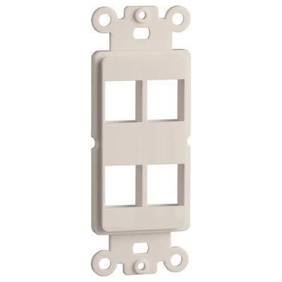 DataComm Keystone Decorator Strap, 4-Port, Light Almond